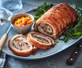 Rouleau de porc aux pommes de terre sautées