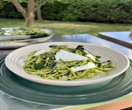 Spaghetti vert  aux épinards et à l’ananas